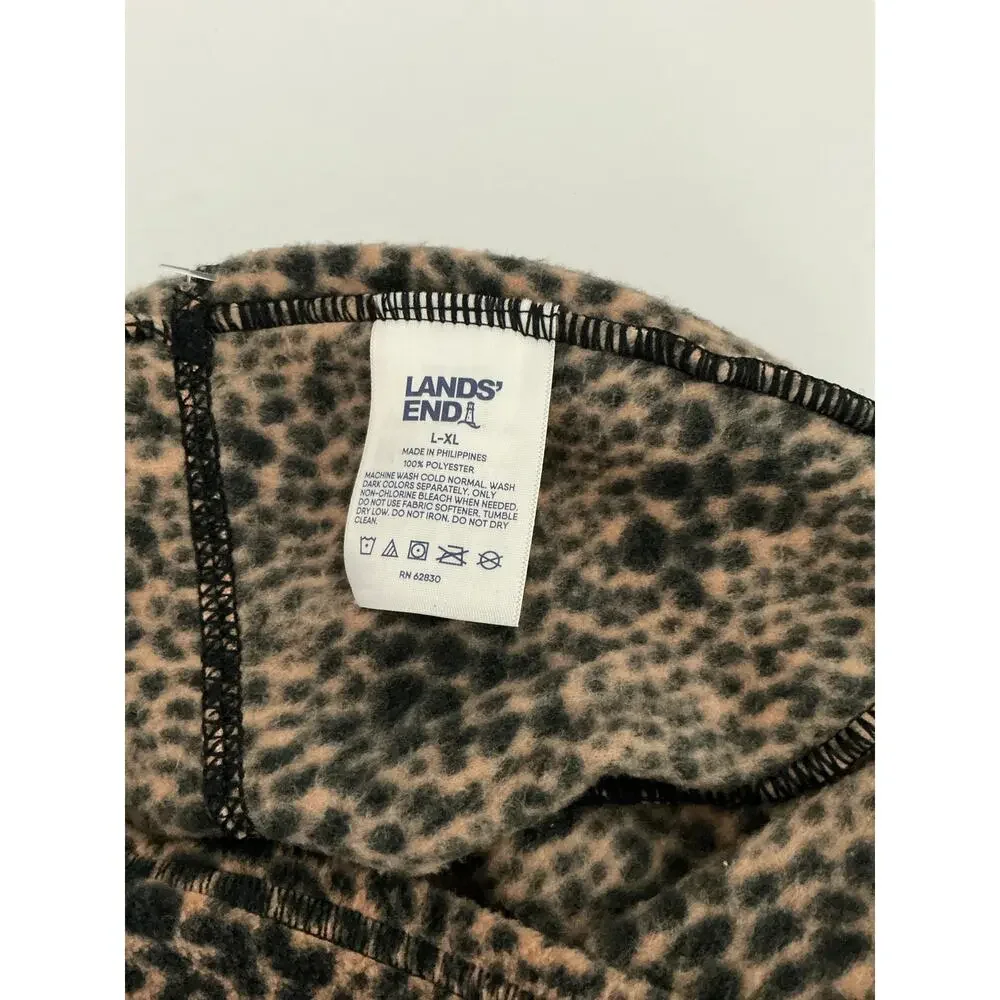 NWT Lands' End Animal Leopard Cheetah Anywhere Fleece Beanie Winter Hat Cap